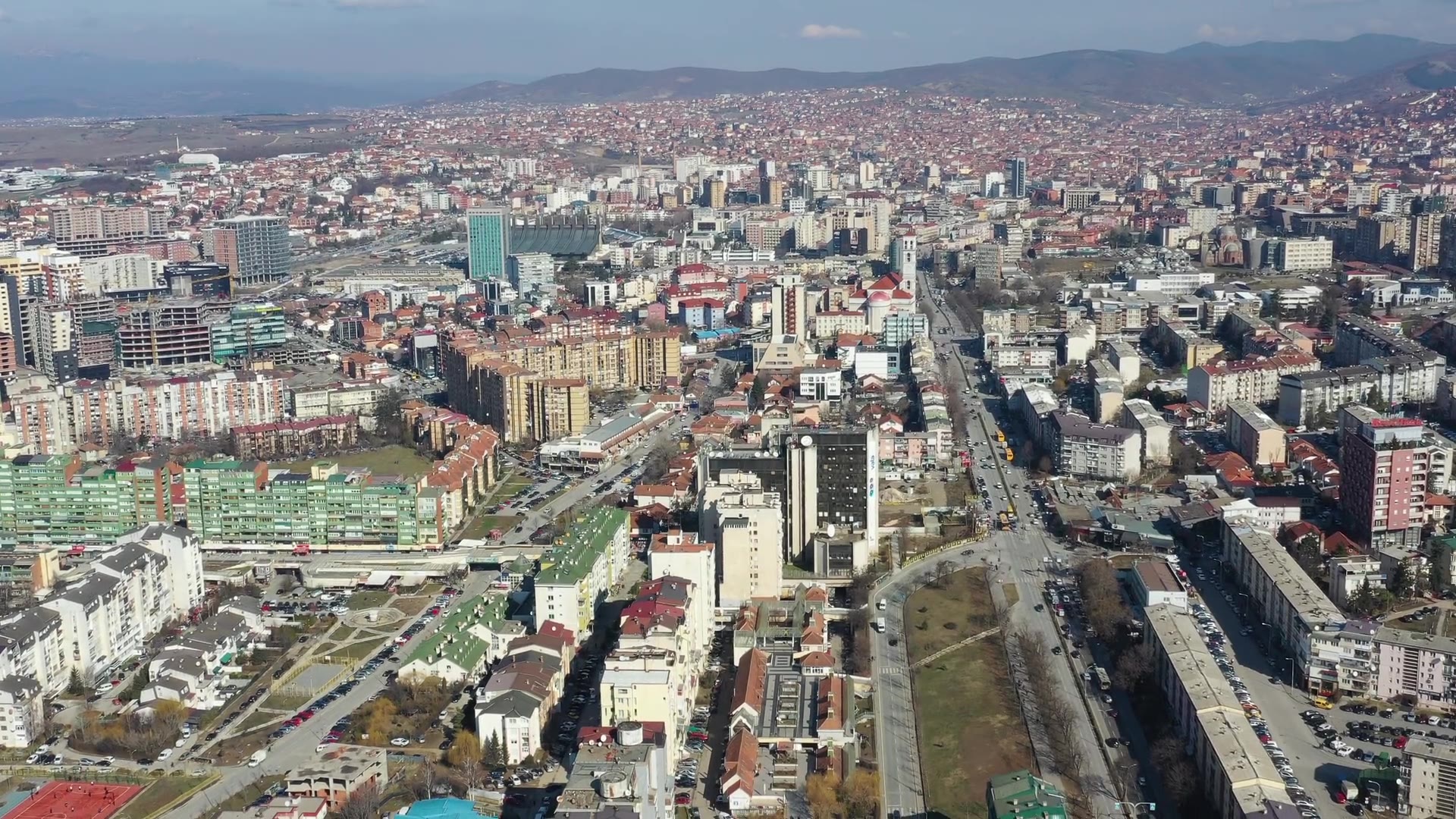 Pamje ajrore e Prishtinës